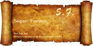 Seger Ferenc névjegykártya