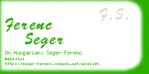 ferenc seger business card